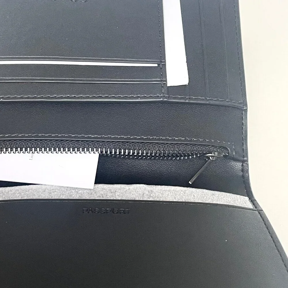 Coach Signature Passport Holder Card Case CW170 Tan Black Slim Wallet NWT - Picture 5 of 8